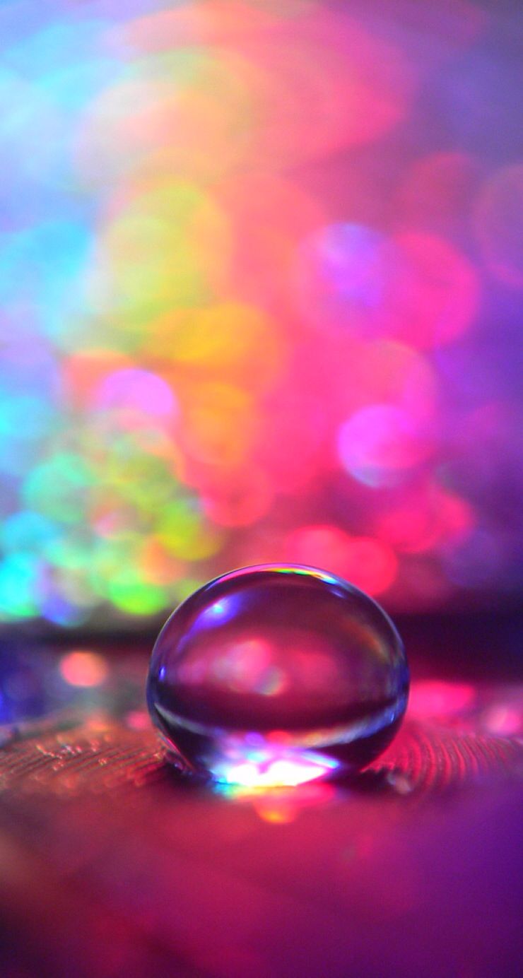 Rainbow Water Drop Background - HD Wallpaper 