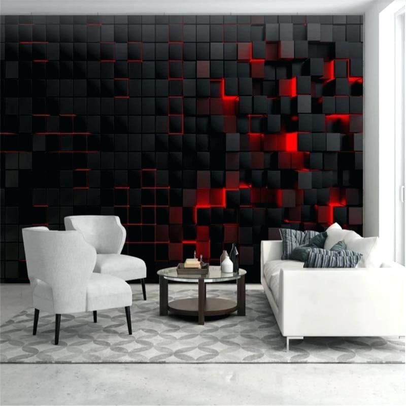 Red Black Living Room - HD Wallpaper 