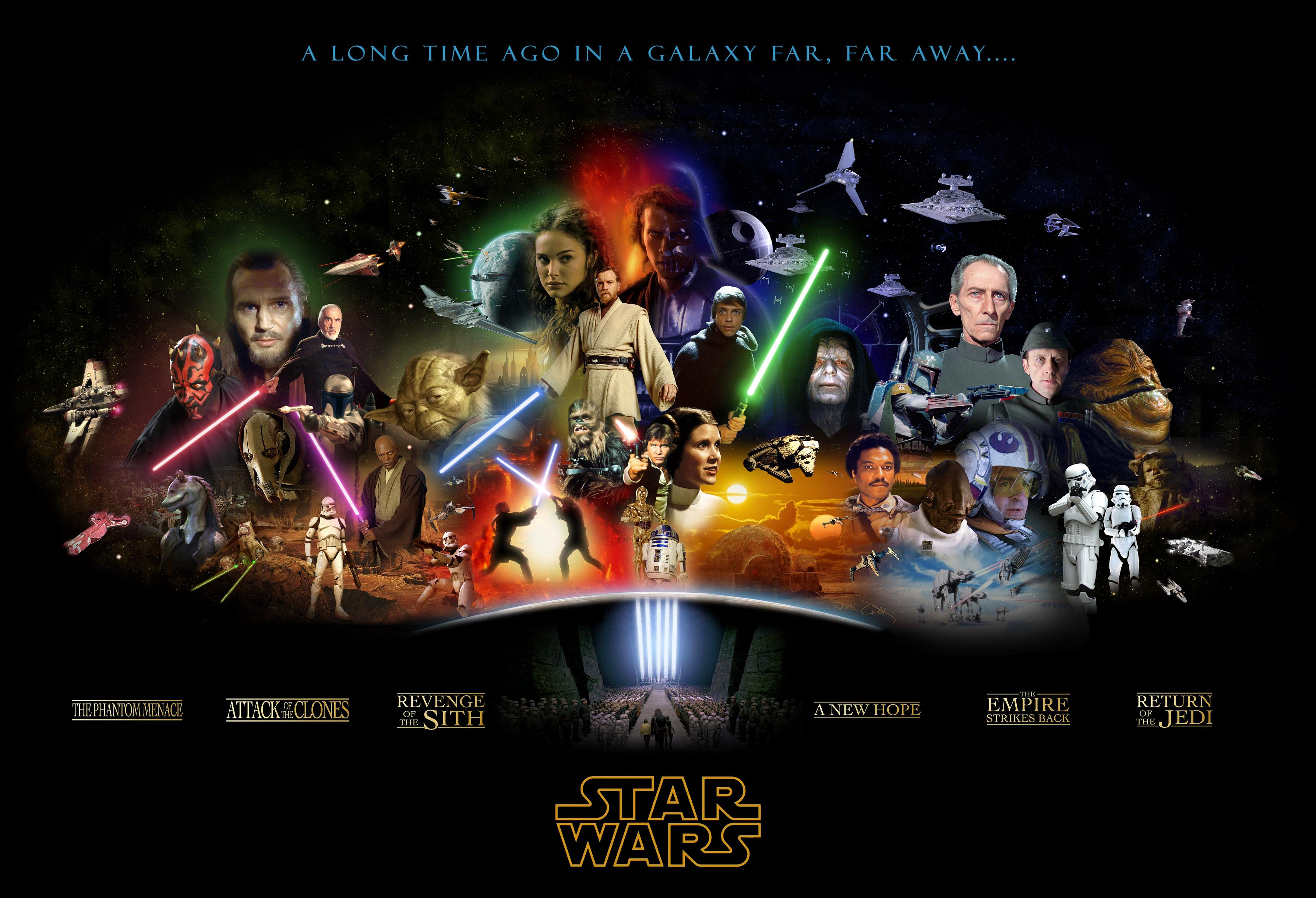 All Nine Star Wars Movies - HD Wallpaper 