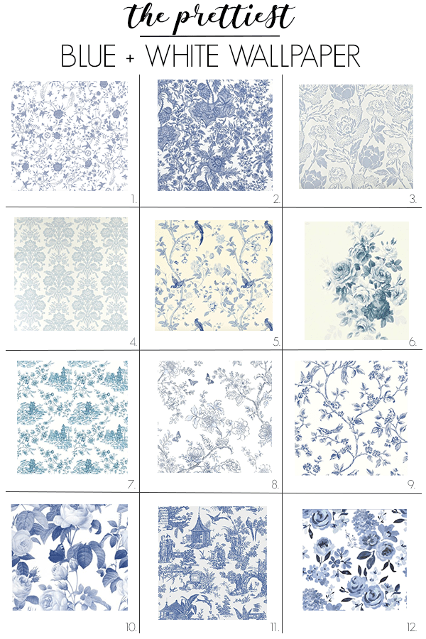 The Prettiest Blue And White Wallpapers I’ve Rounded - Motif - HD Wallpaper 
