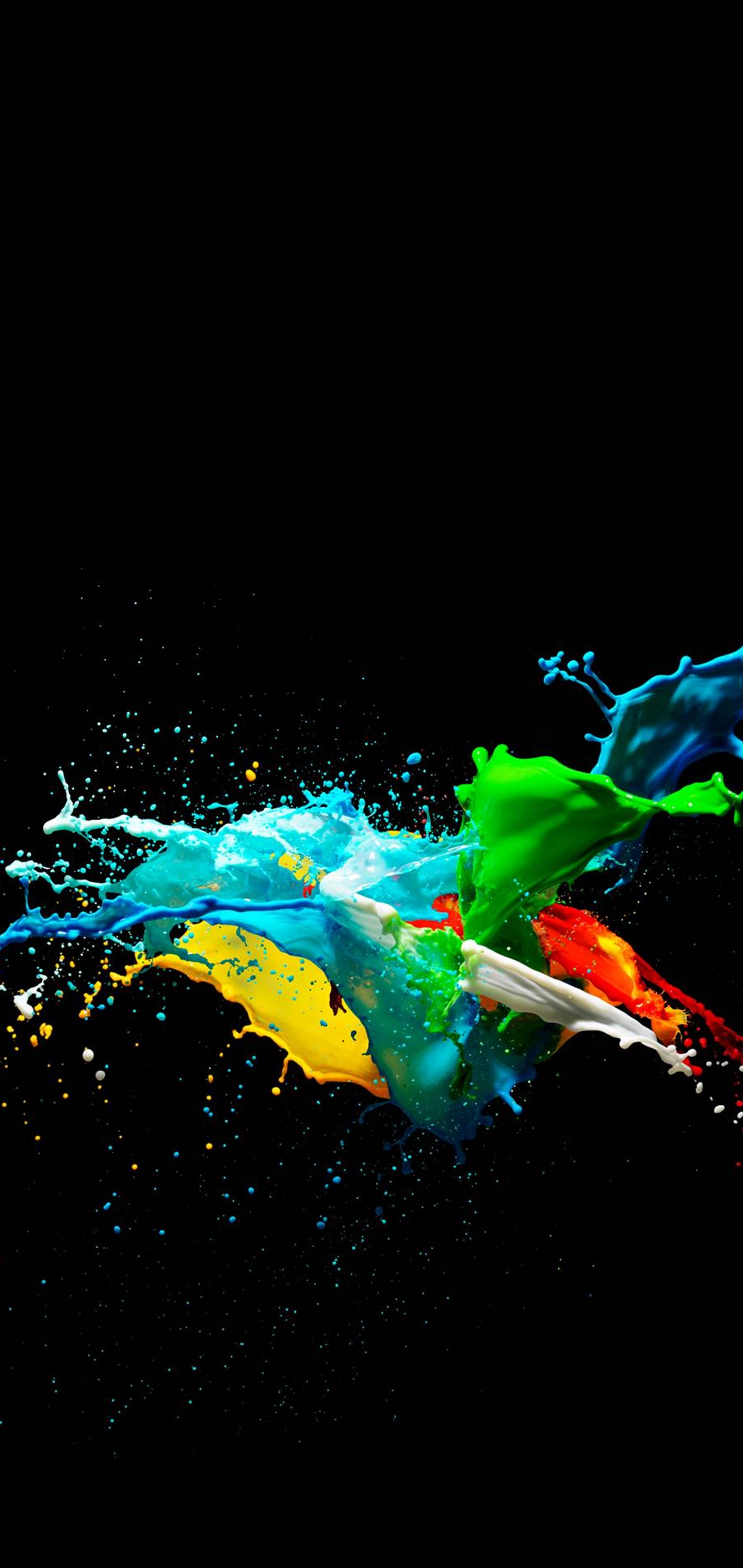 Colorful Painted Black Wallpaper - Mi A3 Wallpaper Dark - HD Wallpaper 