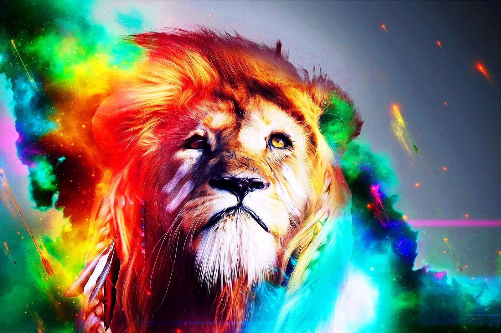 Wallpaper Hd For Pc, Wallpaper Hd For Phone, Wallpaper - Hd Background  Digital Art Lion - 1600x1066 Wallpaper 