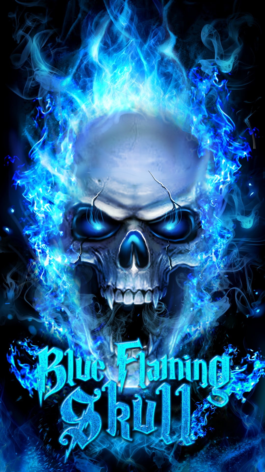 Blue Fire Skull Png - Skull Wallpaper Blue - HD Wallpaper 