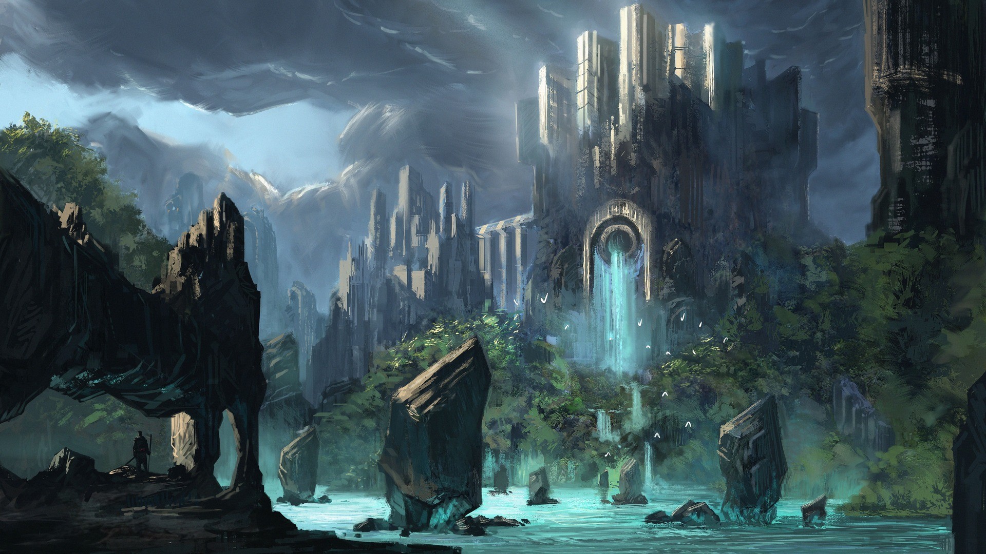 Dark Fantasy Background Wallpaper Hd With High-resolution - Fantasy  Background - 1920x1080 Wallpaper 