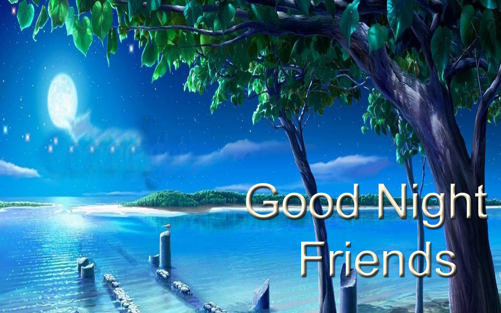 Good Night Wallpaper Friends - Good Night All My Friends - HD Wallpaper 