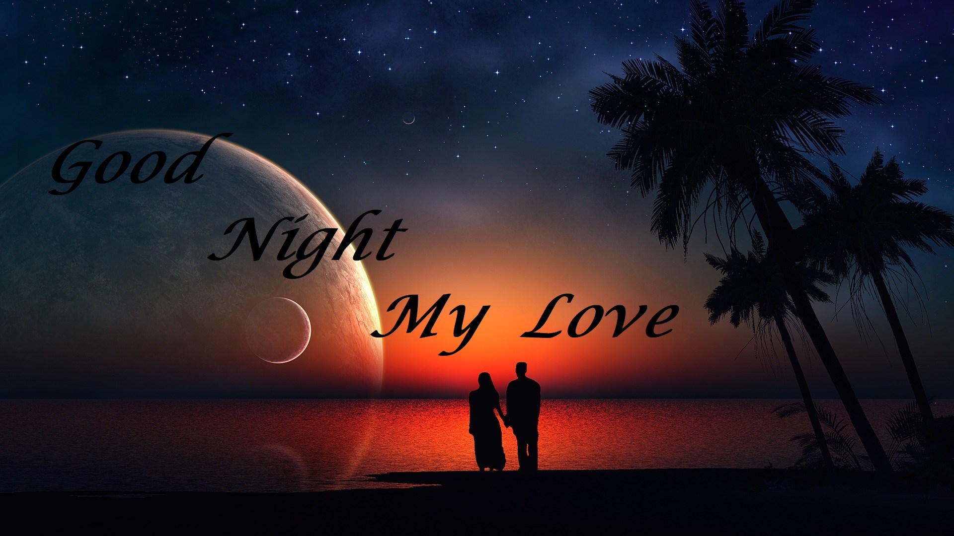 Best Good Night Wallpaper - Good Night My Love Free - HD Wallpaper 