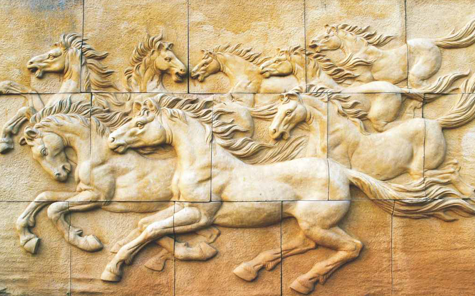 3d Horse Sculpture Wallpaper - Designer Tiles For Wall - HD Wallpaper 