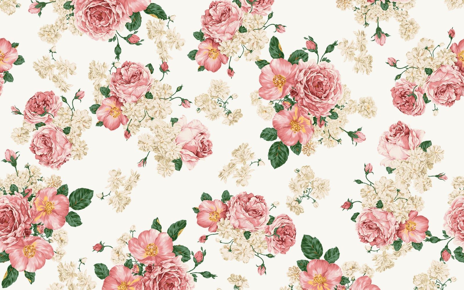 Girly Vintage Desktop Backgrounds - Fondos De Pantalla De Flores - HD Wallpaper 