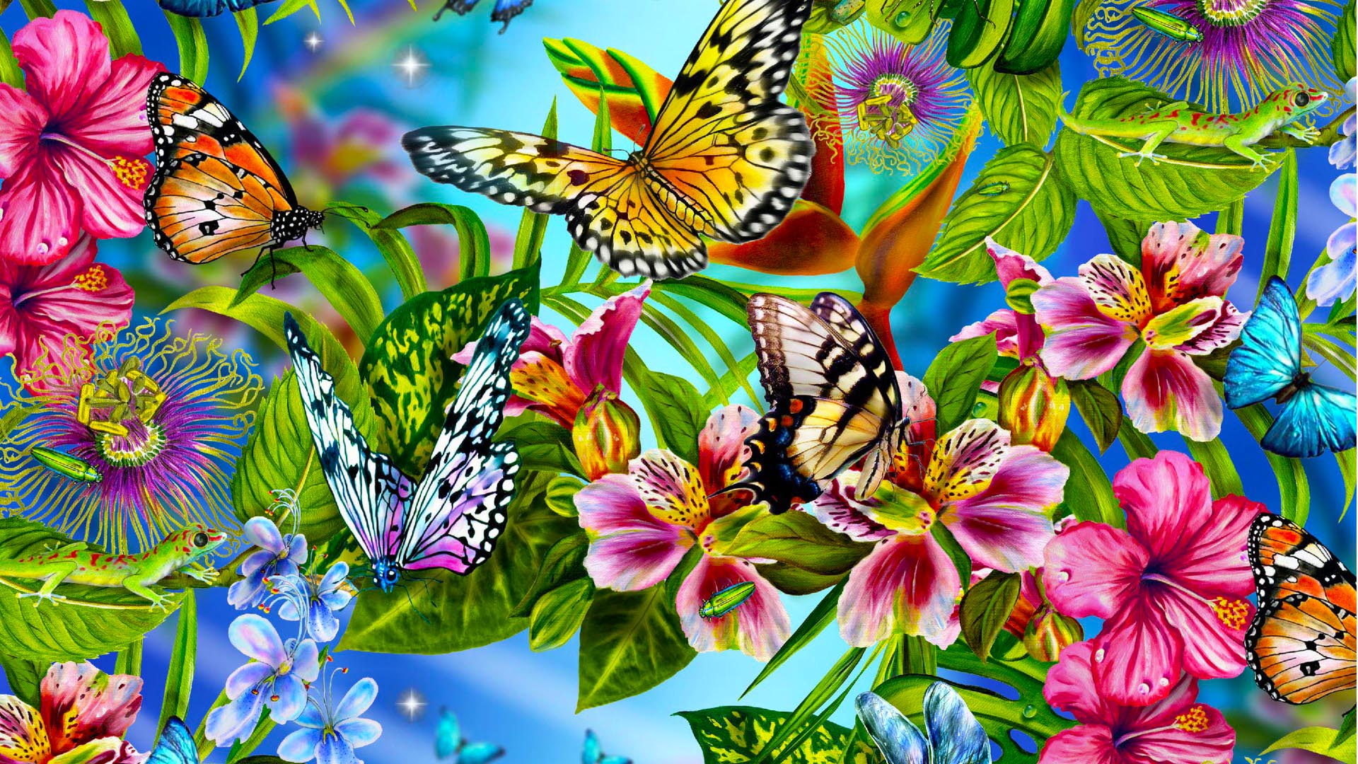 Butterfly Flower Abstract - HD Wallpaper 