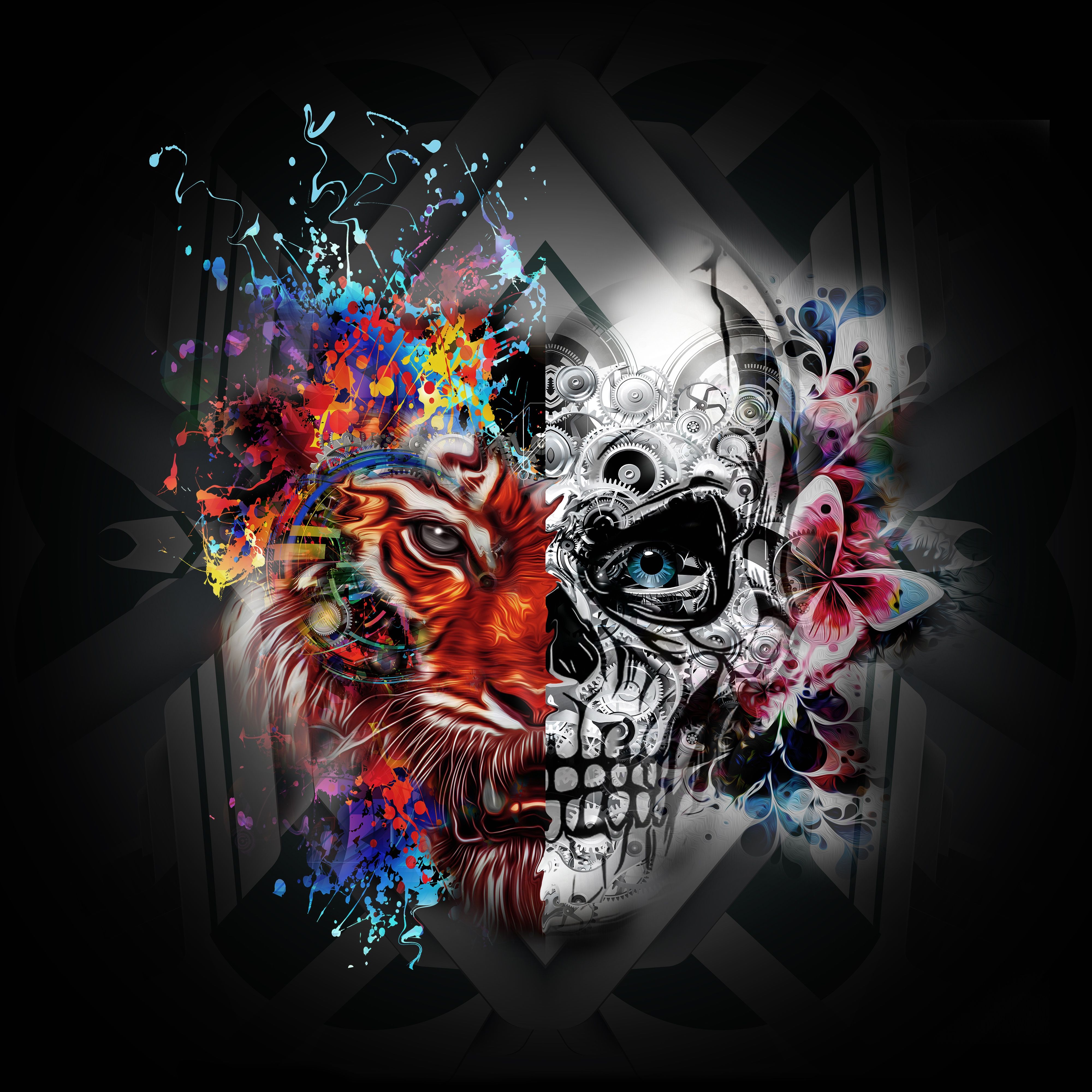 Download Cool Wallpaper Backgrounds In 4k, 8k Hd Quality - 5d Diamond  Painting Skull - 4000x4000 Wallpaper 