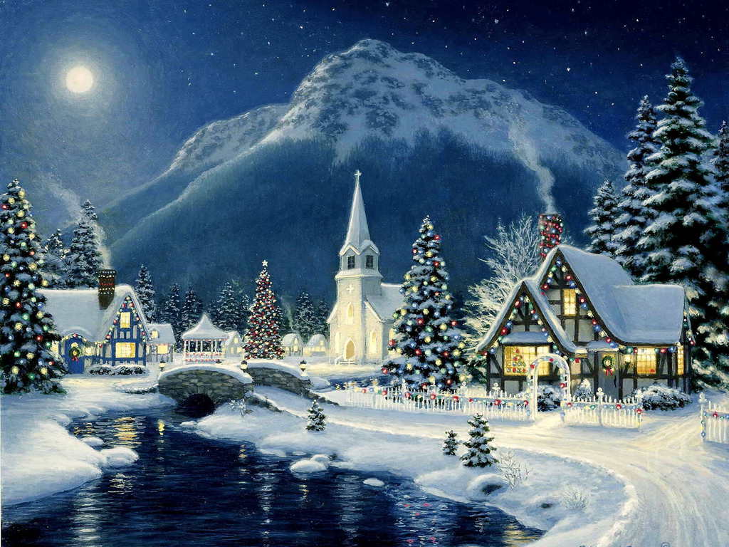 Beautiful Christmas Scene ❅ - Christmas Village Backgrounds - HD Wallpaper 