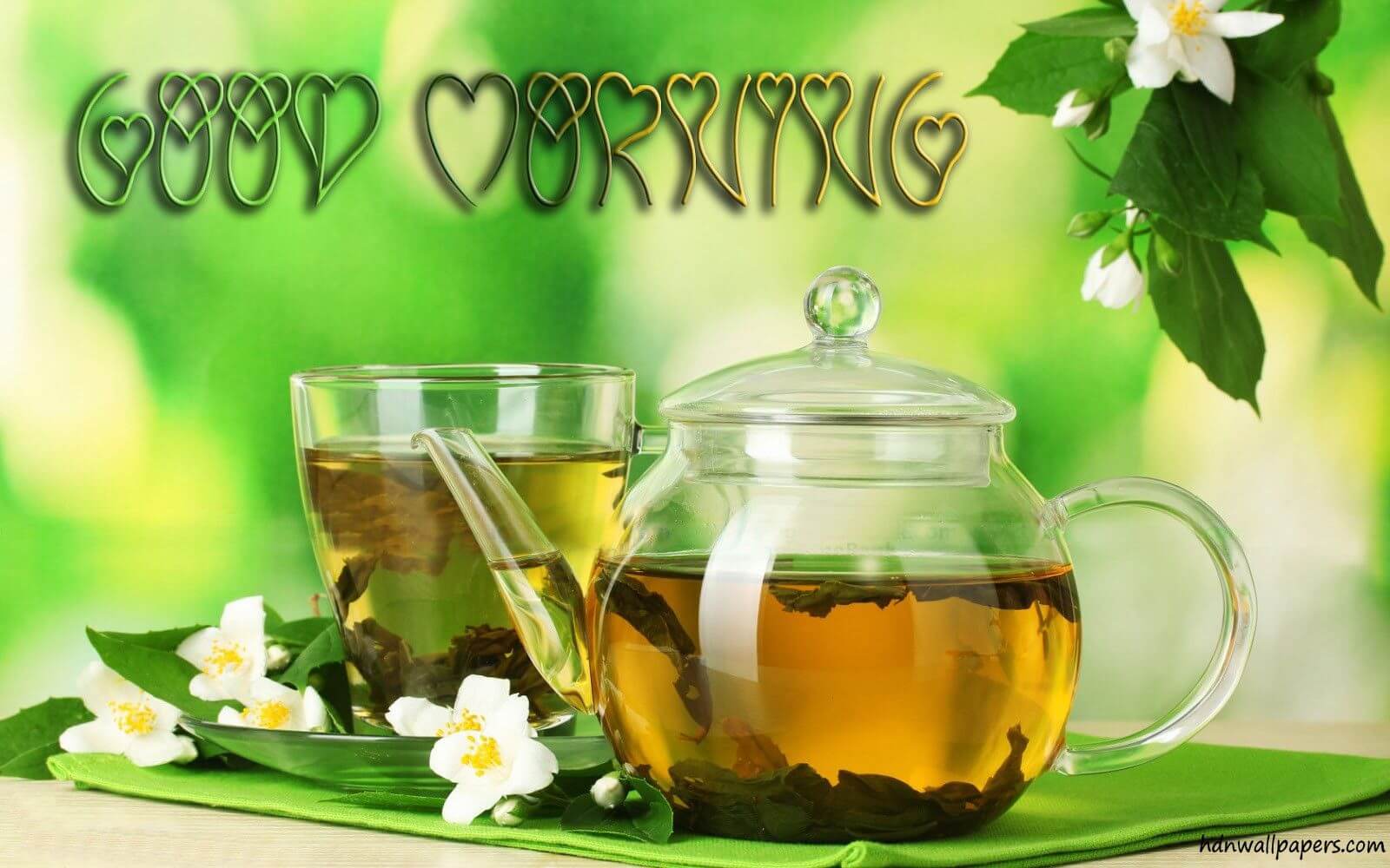 Good Morning High Quality - Good Morning Green Tea - HD Wallpaper 