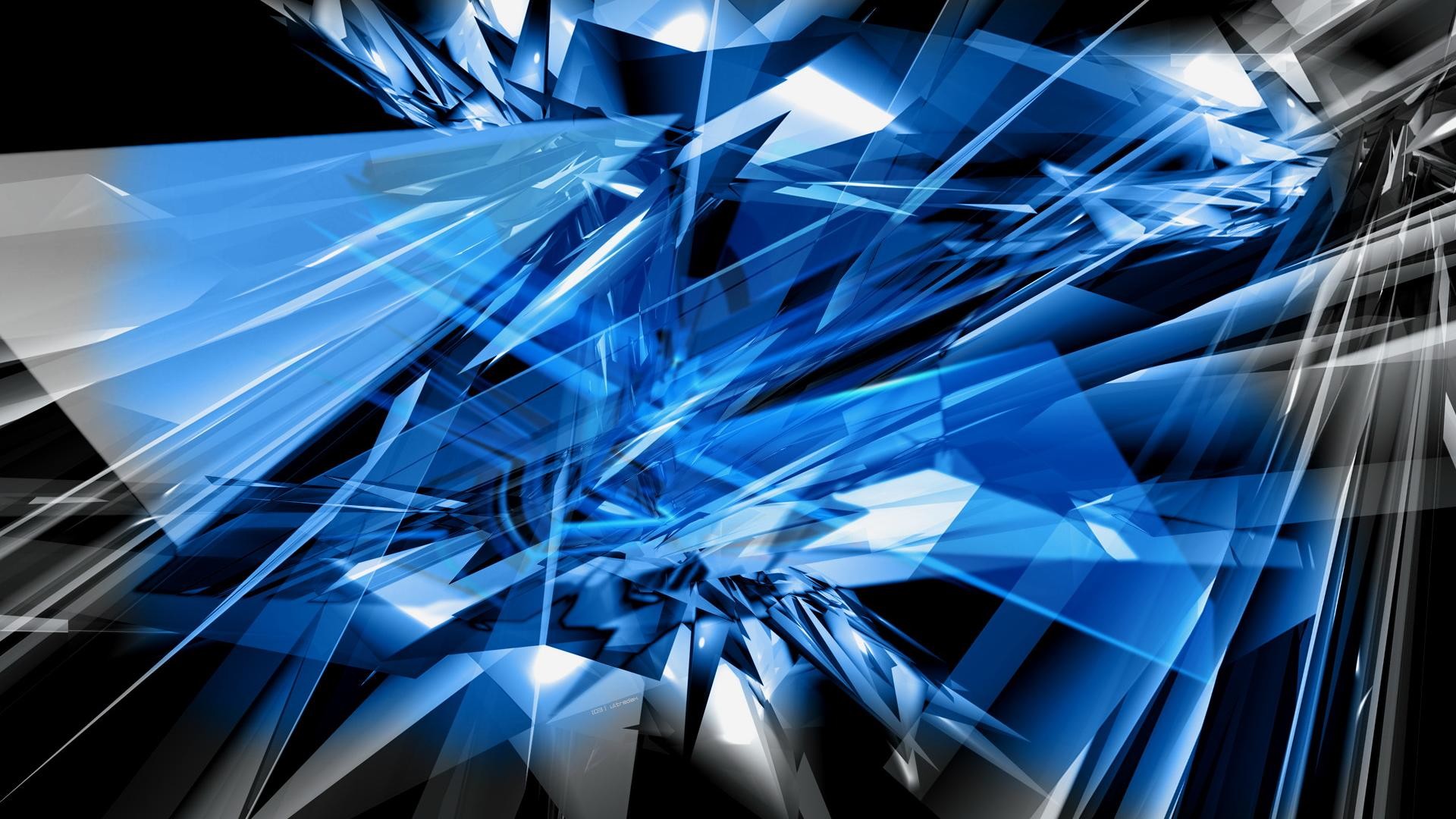 Cool 3d Wallpapers For Android As Wallpaper Hd 
 Src - Black And Blue Shards - HD Wallpaper 