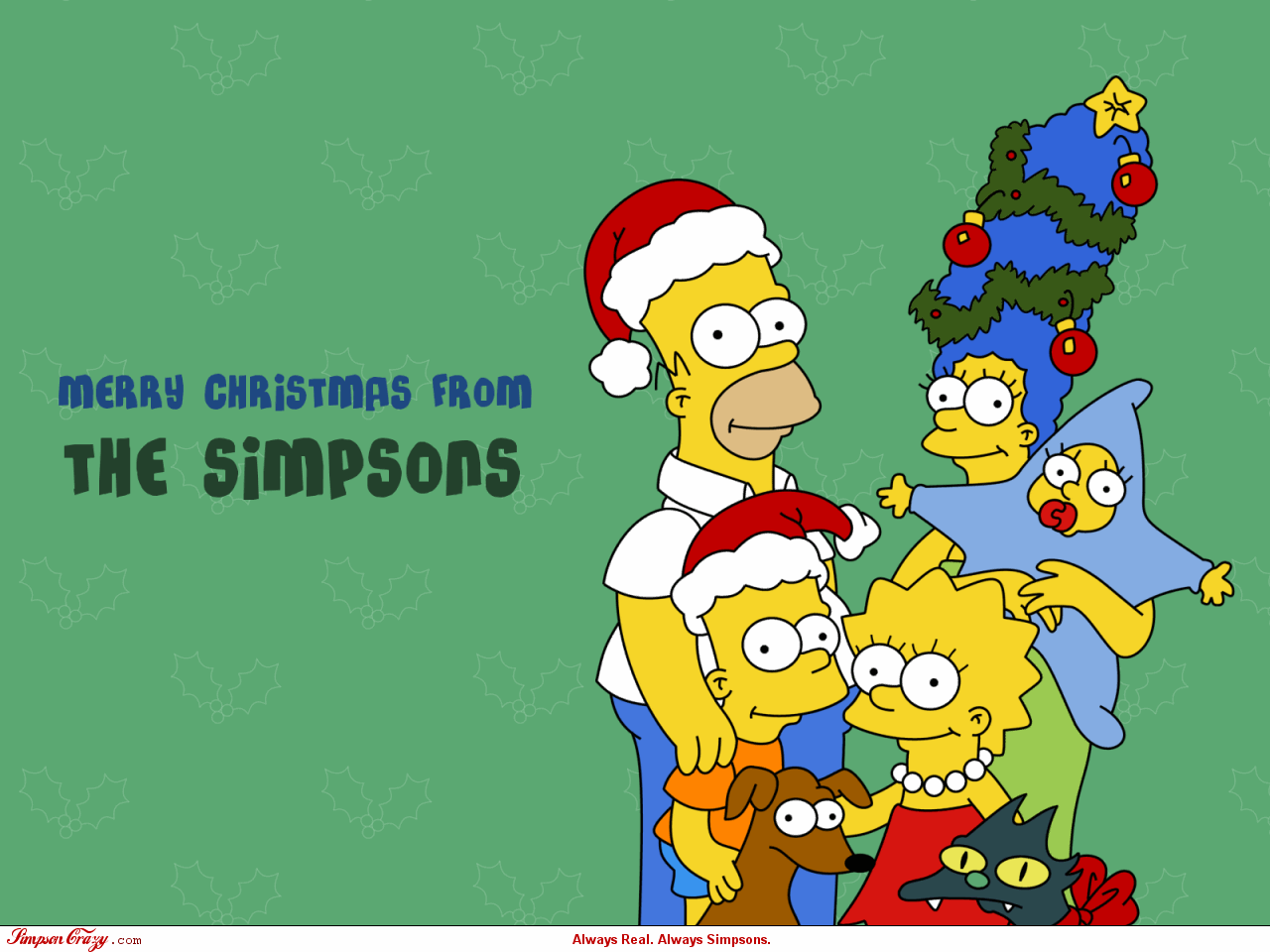 Simpsons Christmas - HD Wallpaper 
