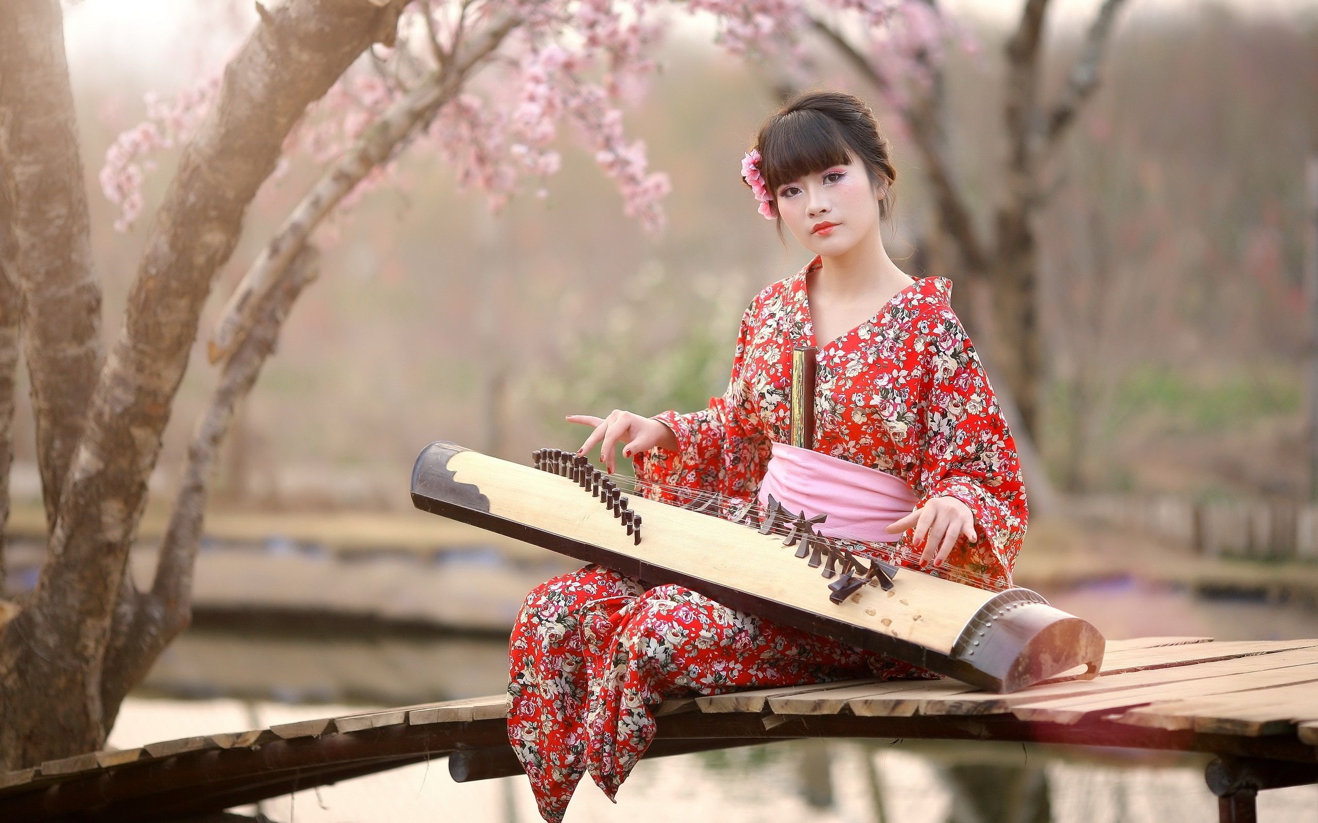 Japan, Girl, Kimono, Music Wallpaper - Japanese Women In Kimono - HD Wallpaper 