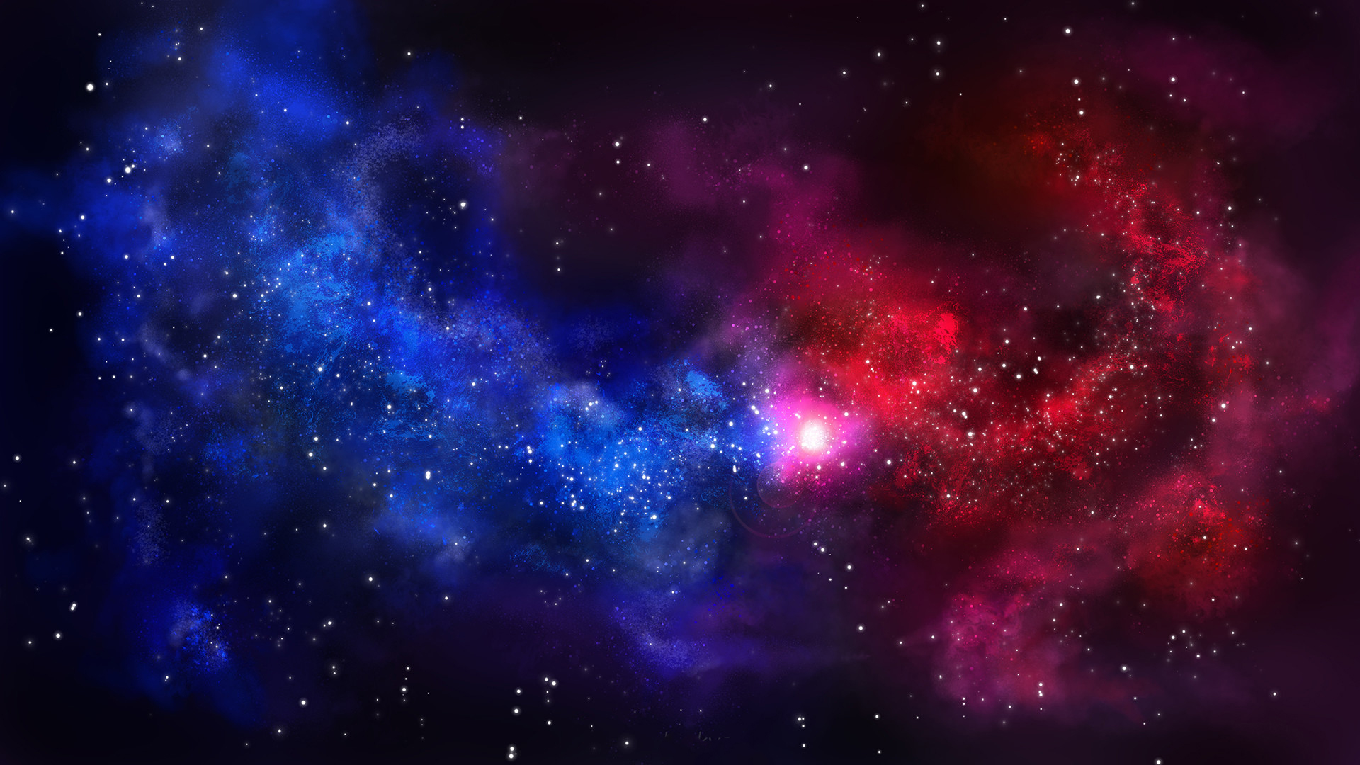 Galaxy Red Blue Wallpaper - Space Red And Blue - HD Wallpaper 