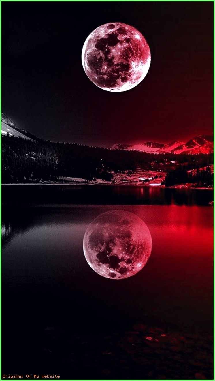 Check Out This Wallpaper For Your Iphone - Red Moon - HD Wallpaper 