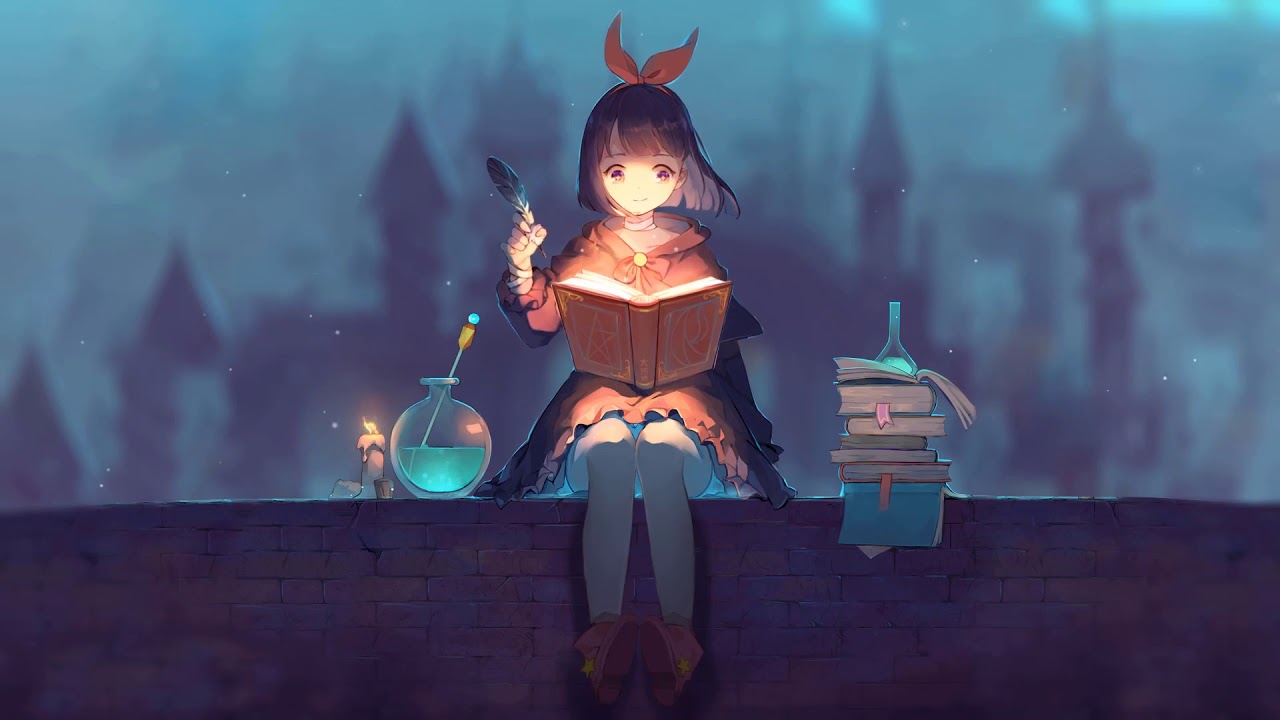 Cute Anime Witch Girl - HD Wallpaper 