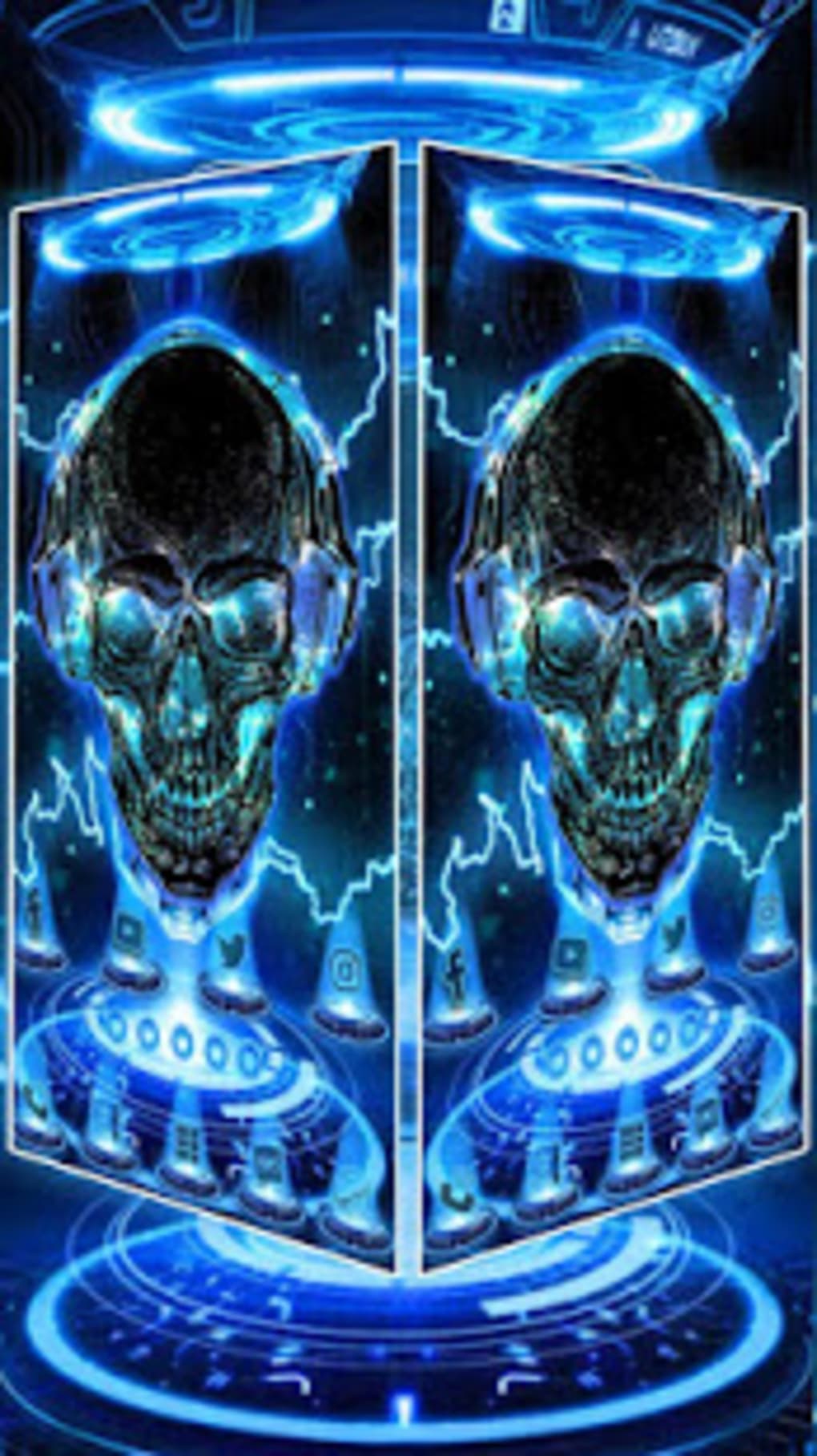 Neon Tech Skull Themes Hd Wallpapers 3d Icons - Hd Wallpaper 3d - HD Wallpaper 