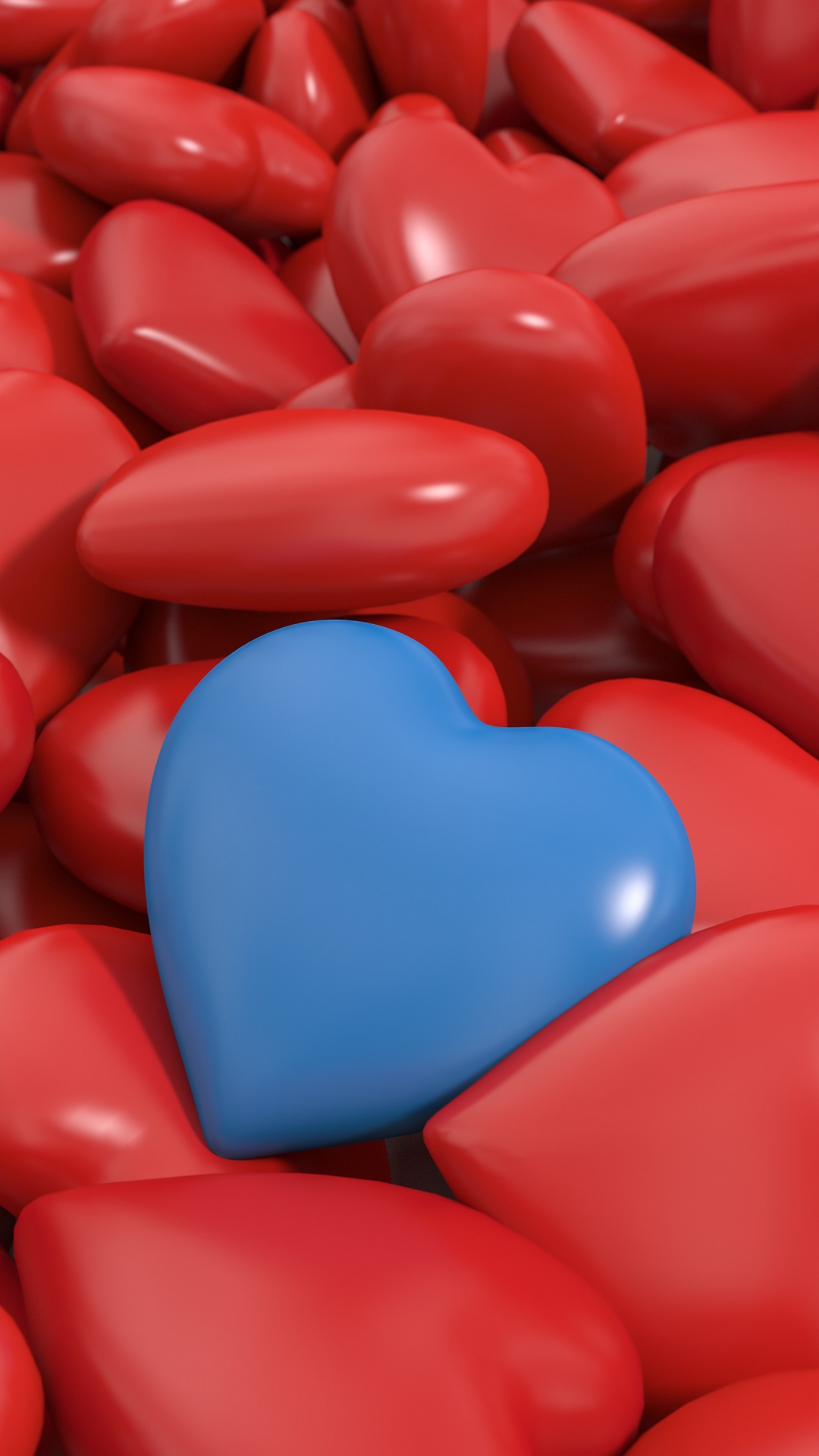 3d Heart Red Blue Hd Wallpaper - Red And Blue Heart - HD Wallpaper 