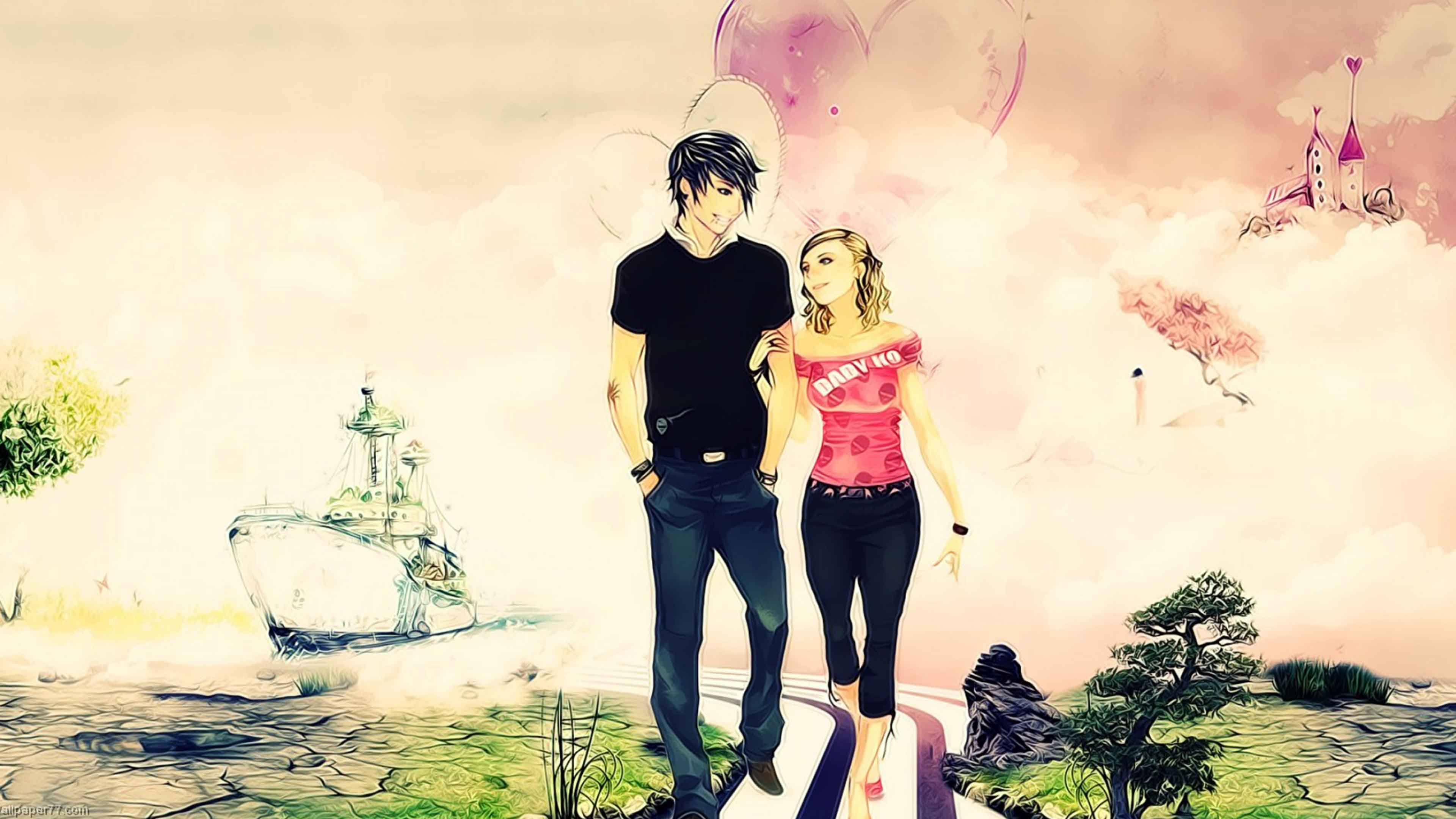 Cartoon Love Images Hd Download - HD Wallpaper 