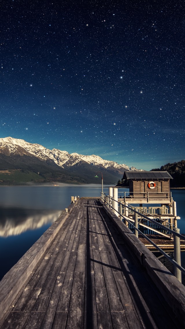 Night Sky, 5k, 4k Wallpaper, Stars, Mountains, Bridge, - Best Iphone Wallpapers 2019 - HD Wallpaper 