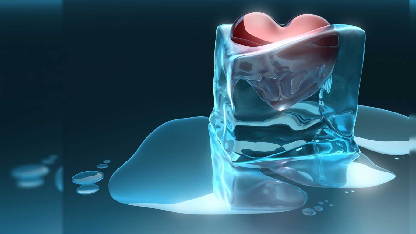 Heart In Ice - HD Wallpaper 