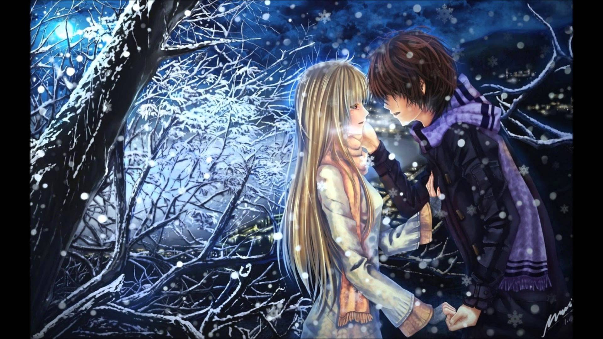 Anime Girl And Boy Wallpaper Hd - Romantic Anime Wallpaper Hd - HD Wallpaper 