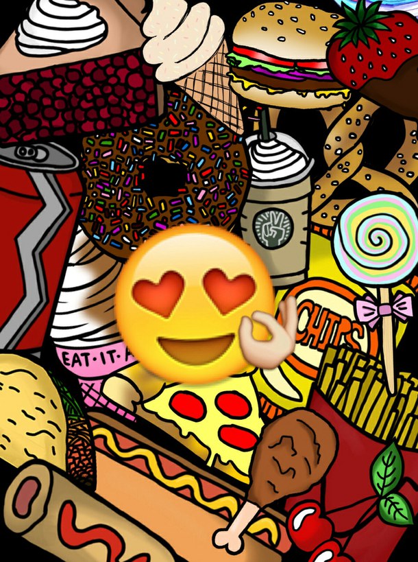 Emoji Wallpaper Food - HD Wallpaper 