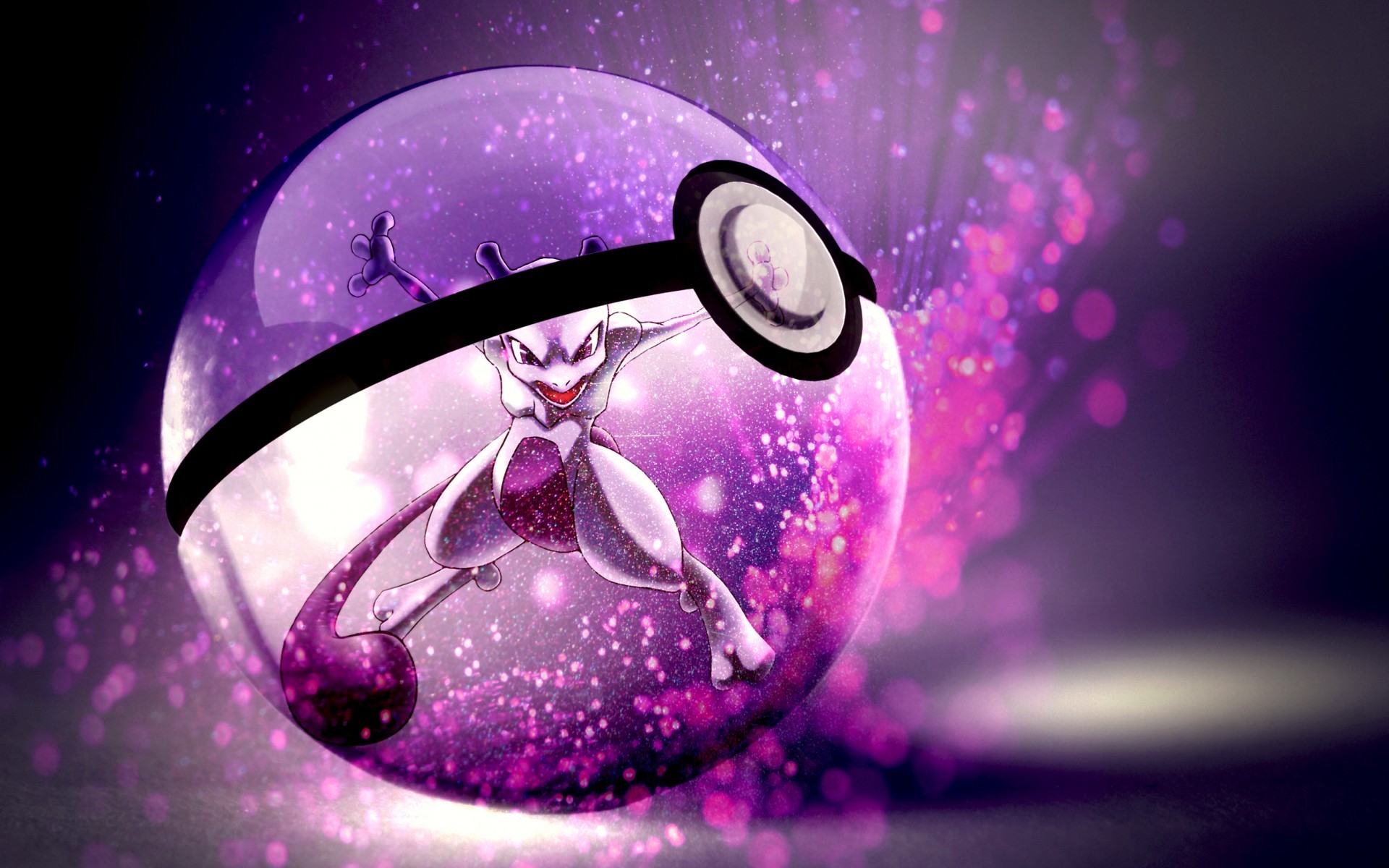 1920x1200, Pokemon Mewtwo Anime Pokeball Wallpaper - Pokemon Mewtwo In Pokeball - HD Wallpaper 