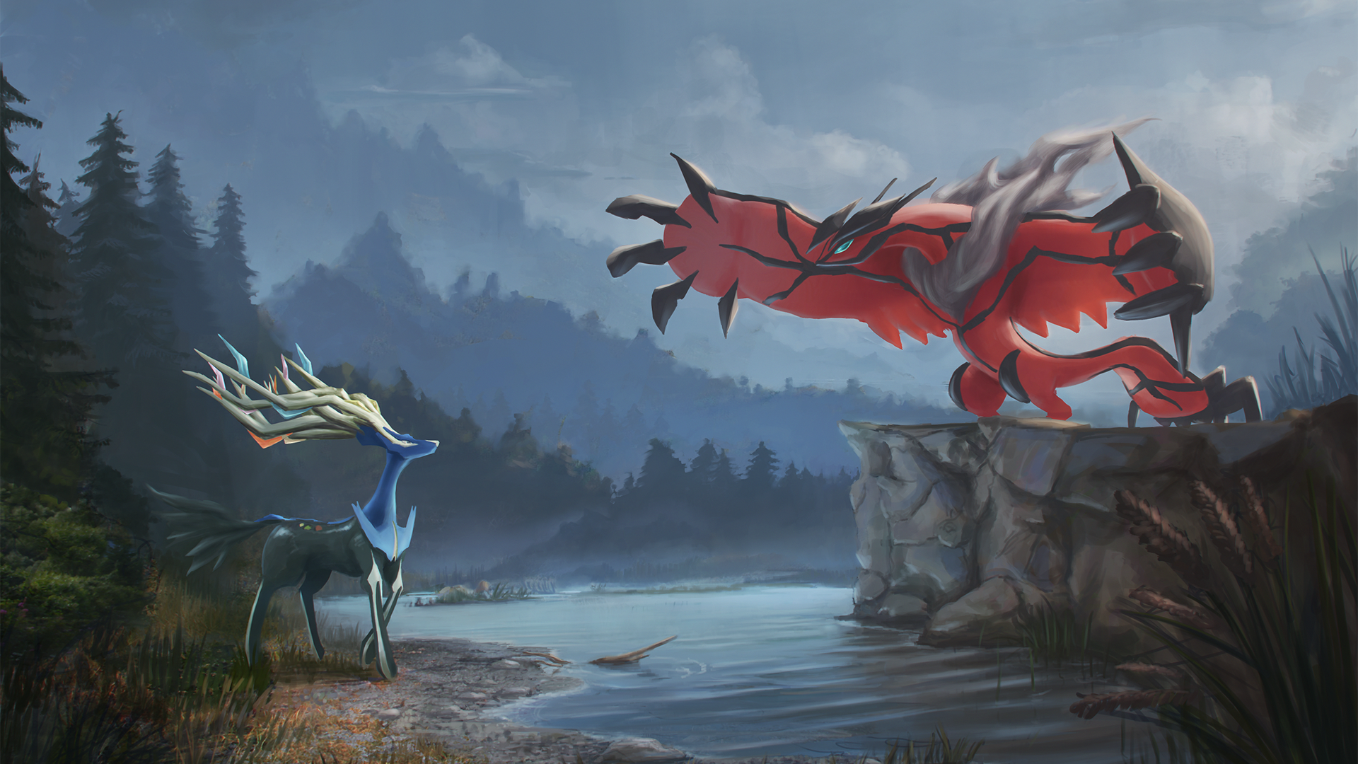 Legendary Pokemon Wallpapers High Quality Resolution - Pokemon Xerneas And Yveltal - HD Wallpaper 