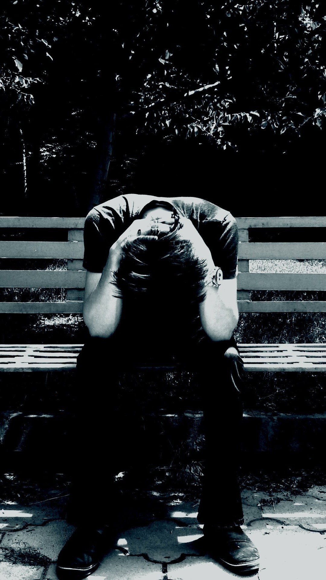 Sad Man, Mood, Bench, Monochrome - Leave Me Alone Boys - HD Wallpaper 