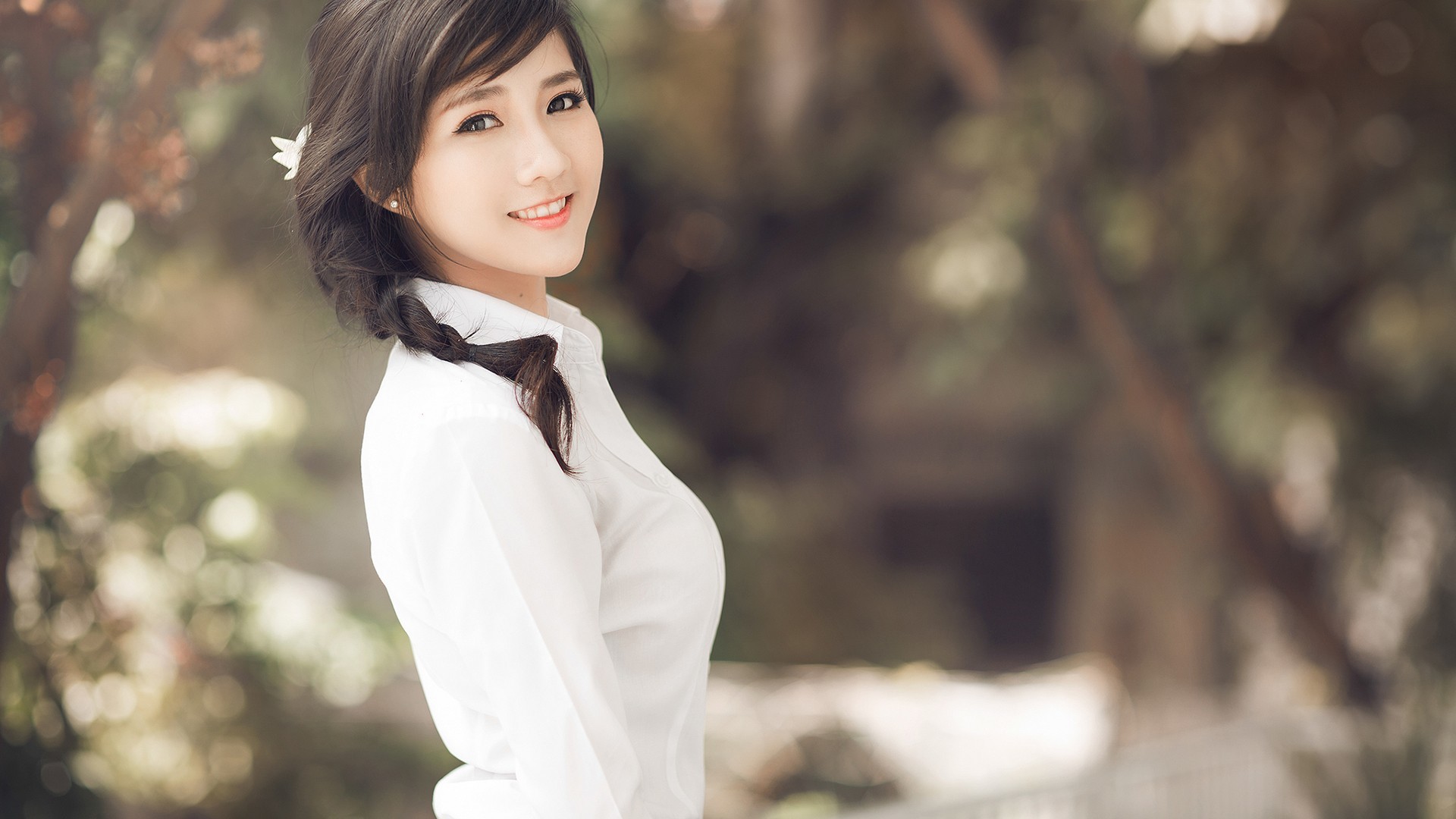 Cute Asian Girl - HD Wallpaper 