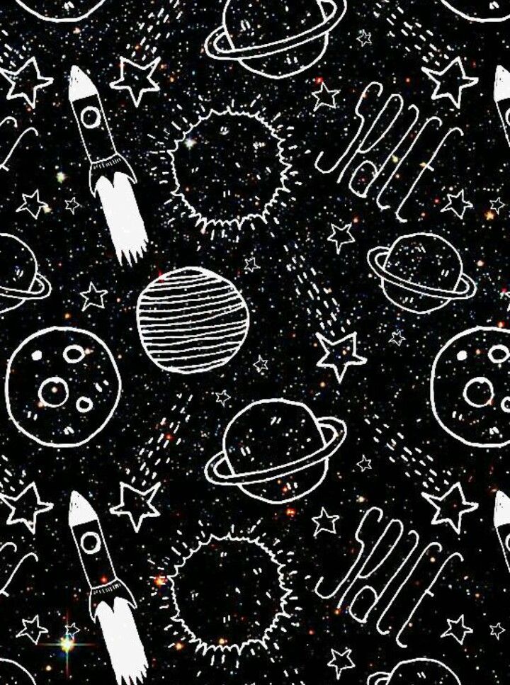 #wallpaper #tumblr #tumblrwallpaper #space #espaço - Space Doodles - HD Wallpaper 