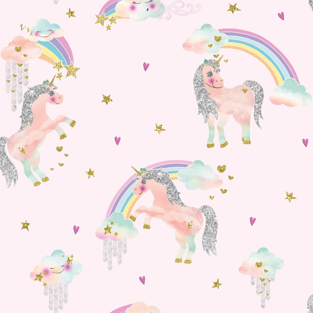 Rainbow Unicorn Pink Wallpaper - Unicorn Wallpaper Pink - HD Wallpaper 