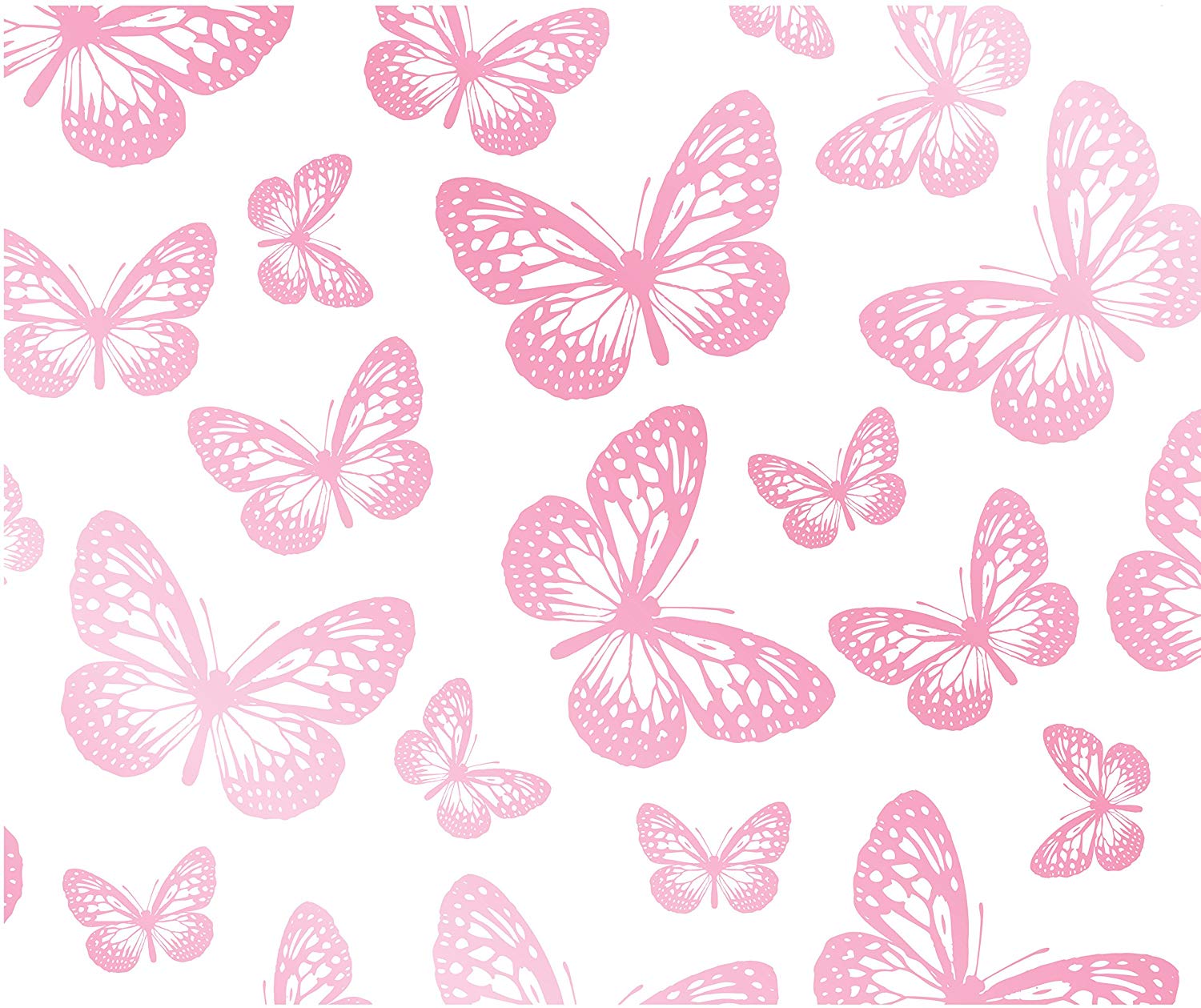 Fun4walls Butterflies Wallpaper, White/pink - Pink And White Butterfly - HD Wallpaper 