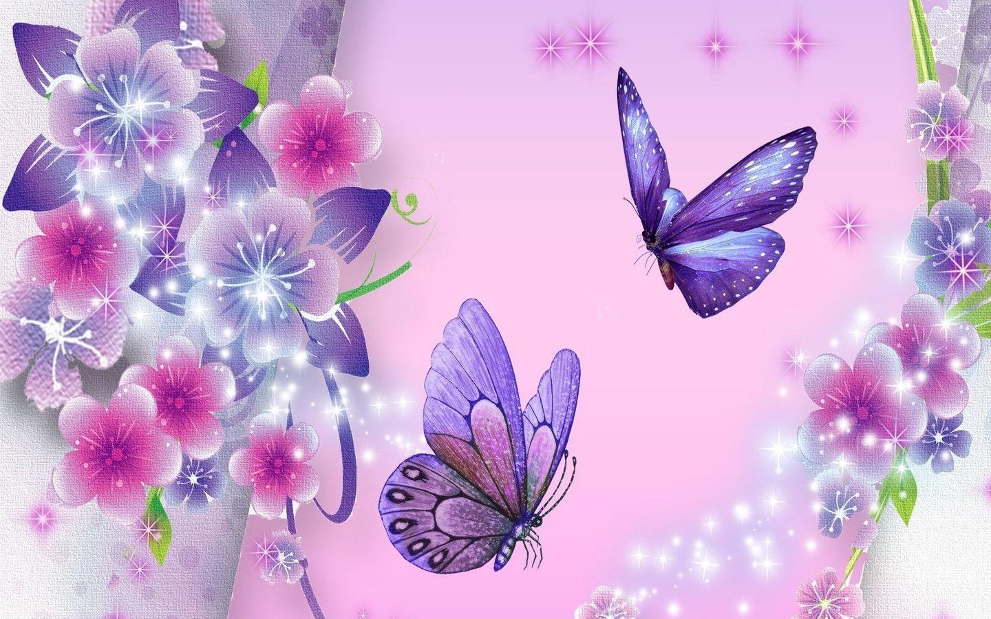 Free Butterfly Wallpapers Download ~ Wallpapers Idol - Happy Birthday With Butterflies And Flowers - HD Wallpaper 