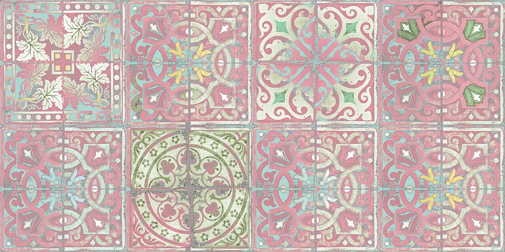Louise Body Patchwork Dusty Pink Pink / Blue / White - Tapet Patchwork - HD Wallpaper 