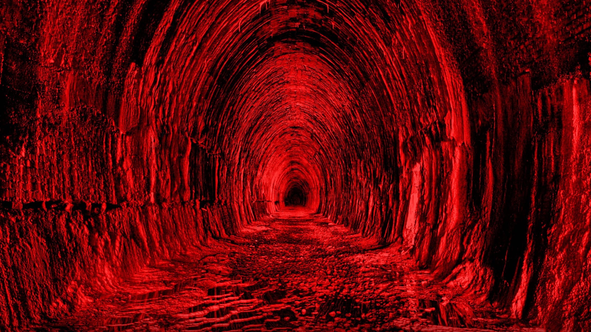 Wallpaper Tunnel Infinity Dark Red - Red Hd - HD Wallpaper 