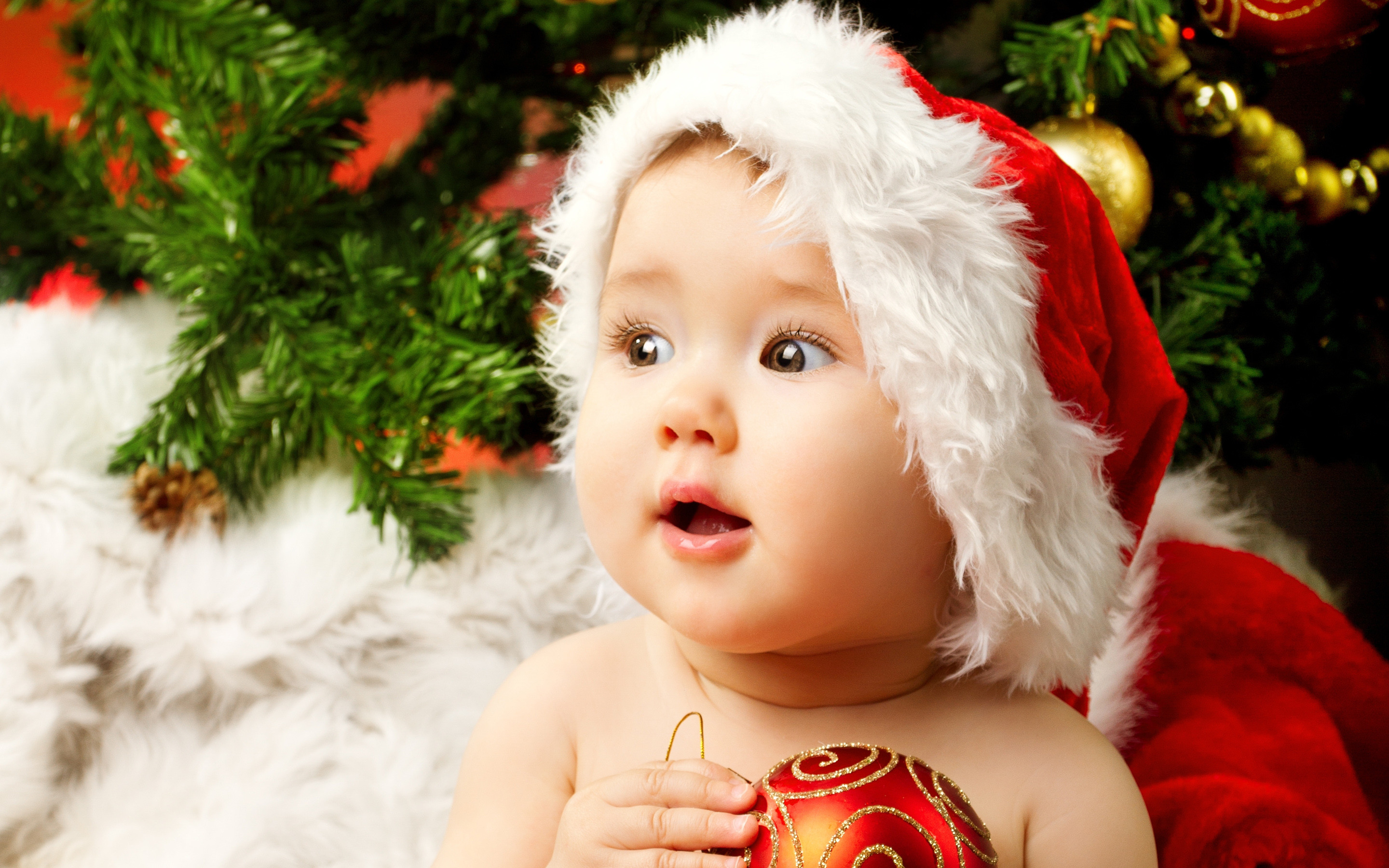 Cute Merry Christmas Baby - HD Wallpaper 