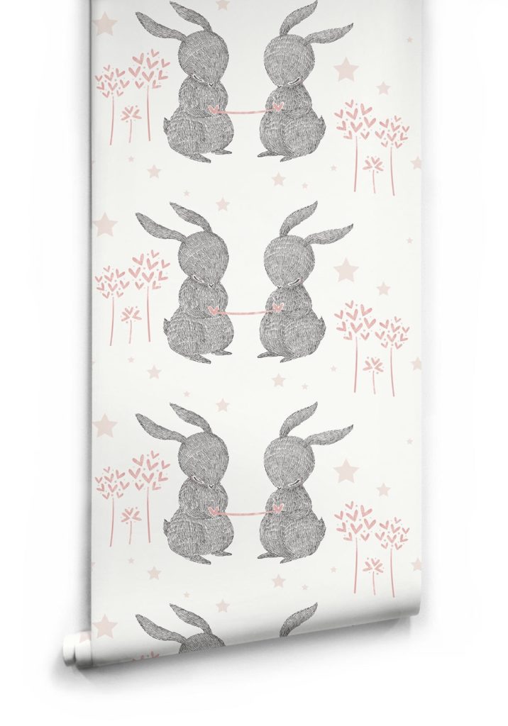 Rabbit Hearts Wallpaper By Muffin Mani For Milton King - Wallpaper - HD Wallpaper 