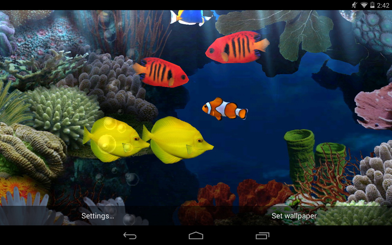 Aquarium Live Wallpaper - Swimming Fish Live Wallpaper Android - HD Wallpaper 