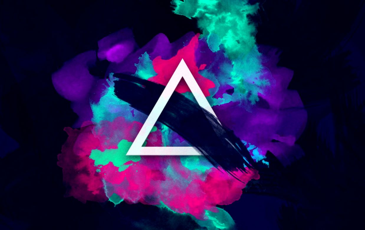 Wallpaper Music Background Triangle Color Paint Electronic - Abstract - HD Wallpaper 