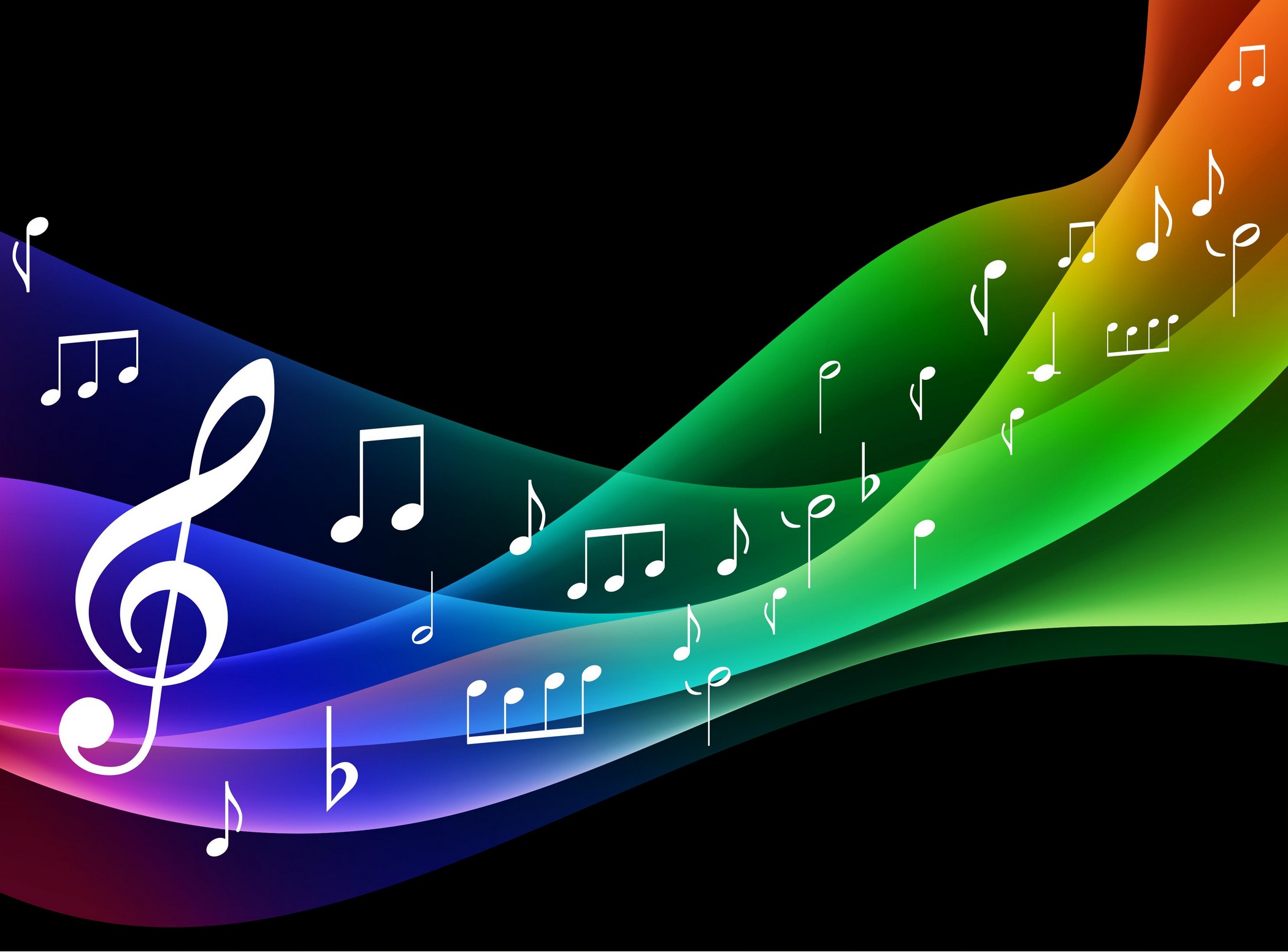 Free Music Background Images - Music Notes With Color - 2100x1552 Wallpaper  