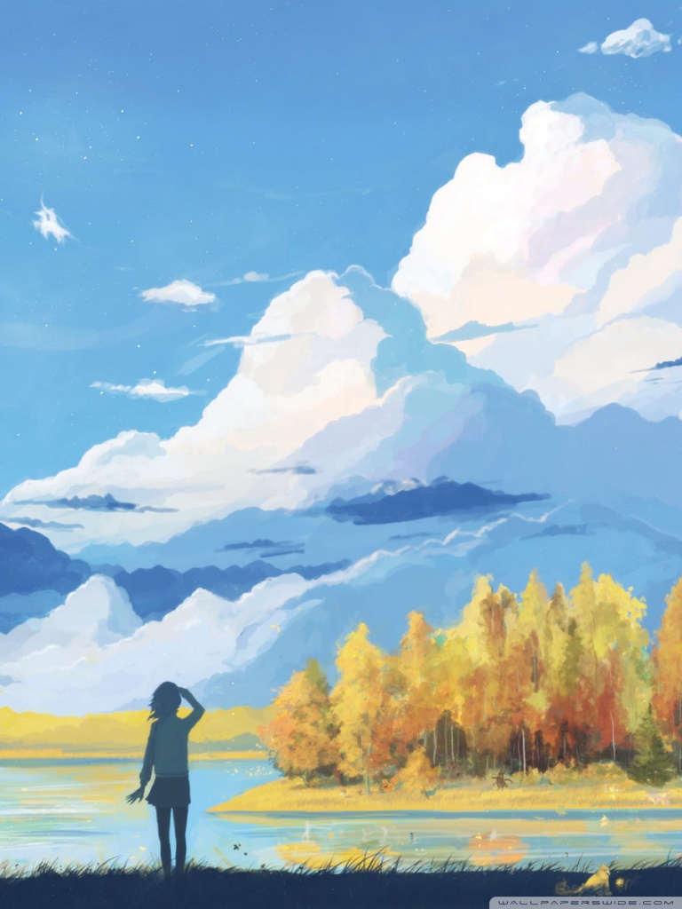 Anime Wallpaper Landscape Ipad - HD Wallpaper 