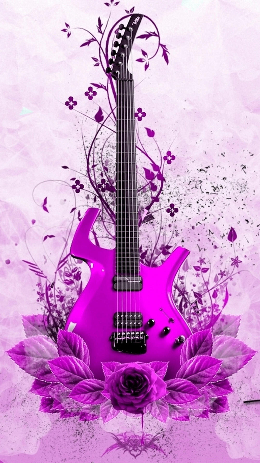 Pink Guitar Wallpapers For Phones - HD Wallpaper 