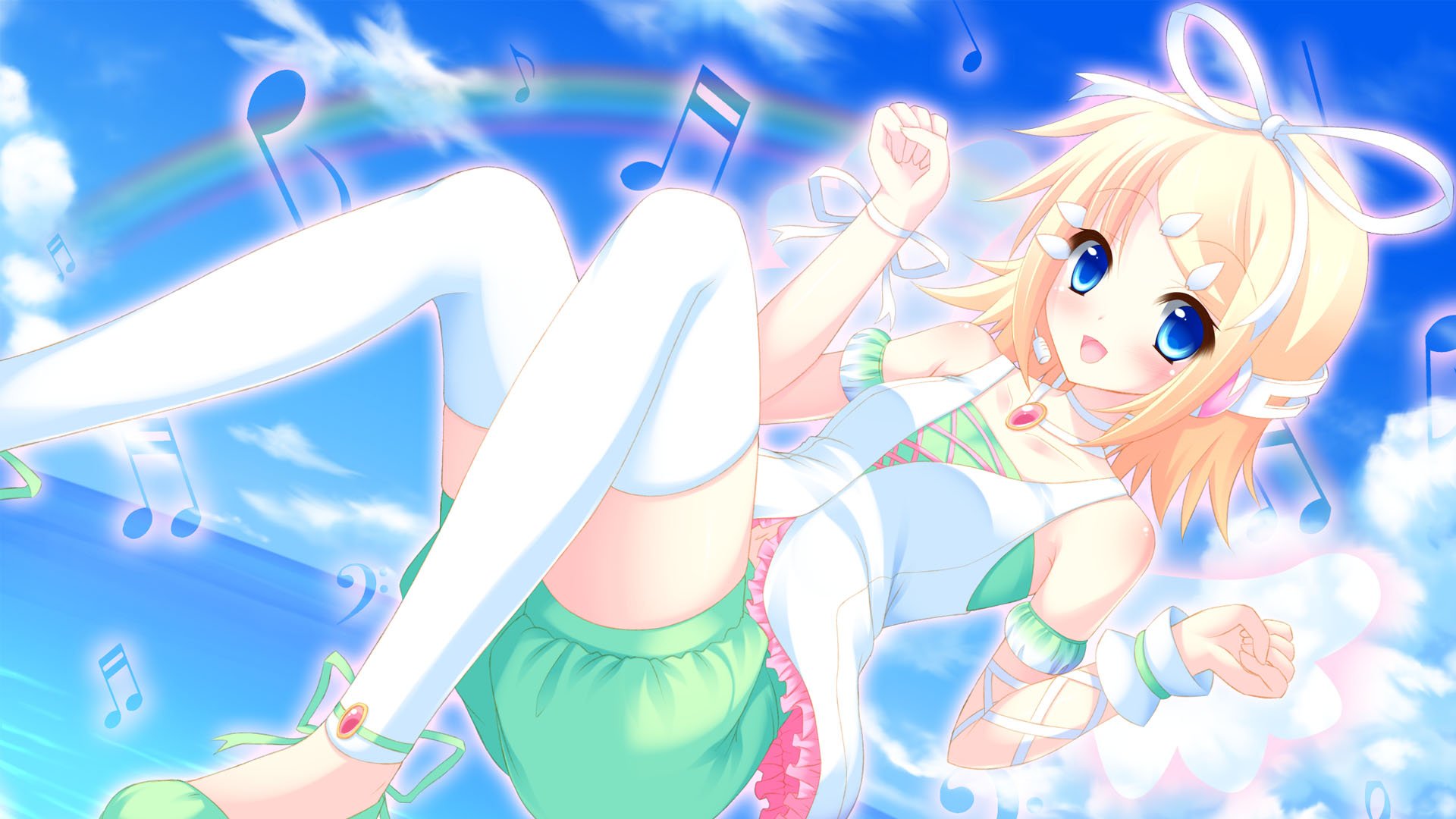 Kawaii Anime Wallpaper Music Cute - Rin Kagamine Wallpaper Cute - HD Wallpaper 