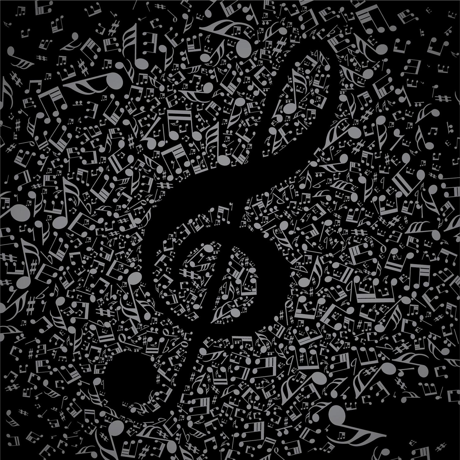 Black Music Wallpaper - Music Notes With Black Background - 1500x1500  Wallpaper 