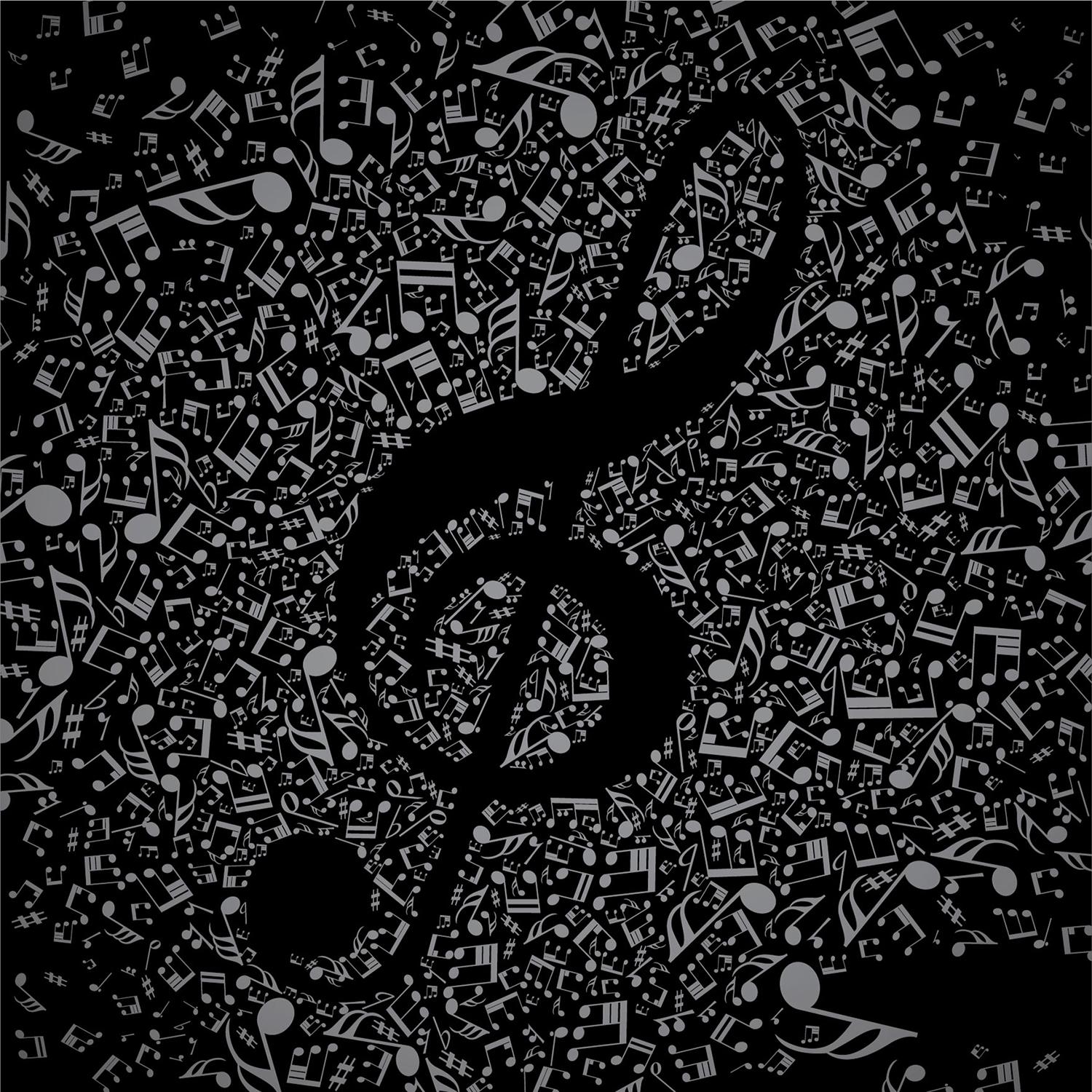 Black Music Wallpaper - Music Notes With Black Background - HD Wallpaper 