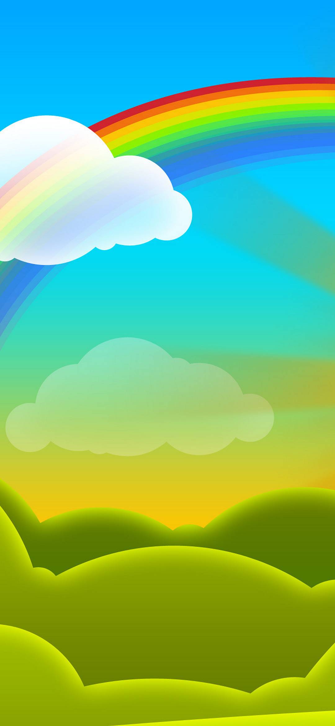 Rainbow Vector Cartoon Wallpaper - Oppo F9 Pro Hd - 1080x2340 Wallpaper -  